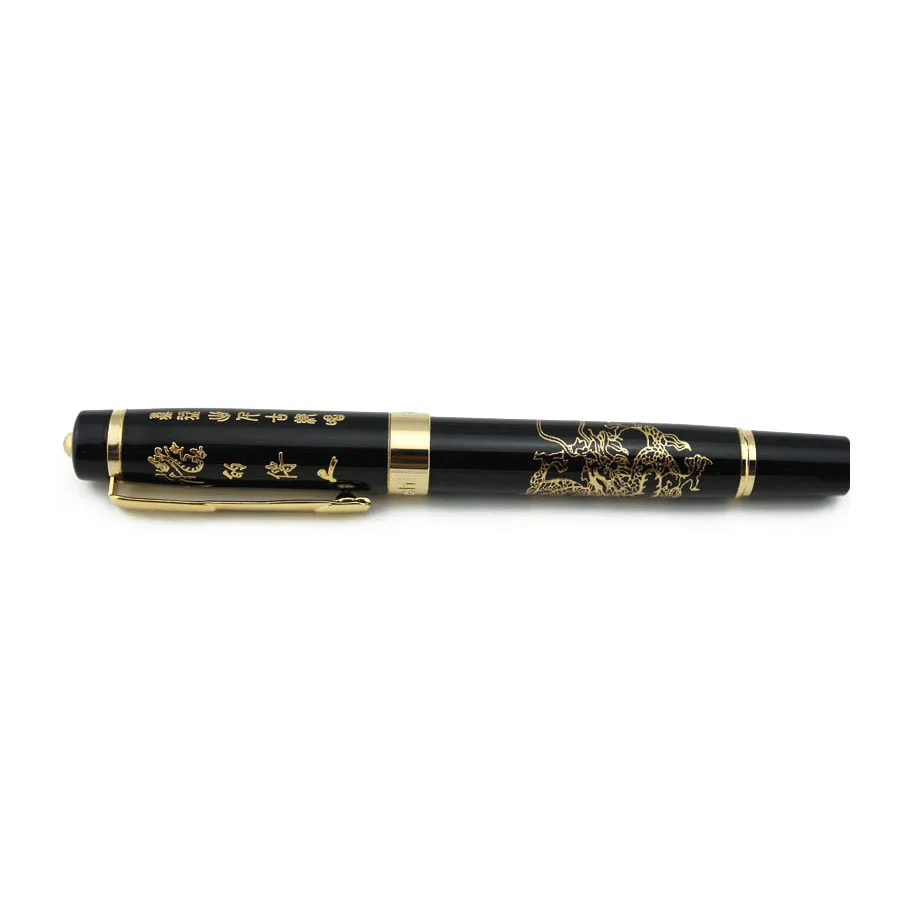 LUOSHI Ballpoint pen 818 with the Chinese Dragon pattern pen - black