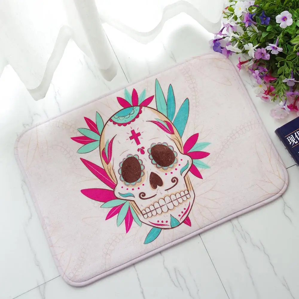 Terror Kuso Halloween Skulls digital Printing Rug Bath Non-Slip Rugs Absorbent Waterproof Home Decor Carpets Bedroom Floor Mats