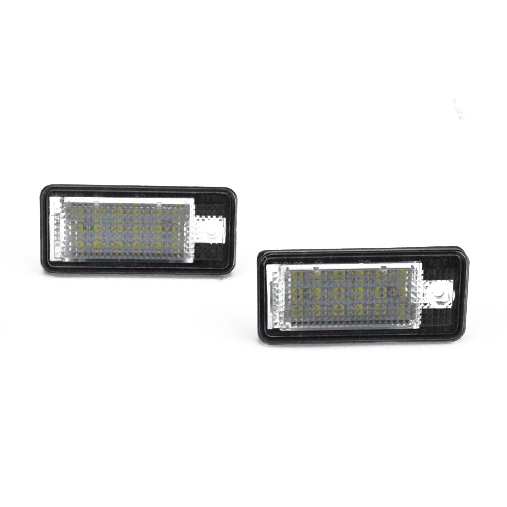 Lumière de plaque d'immatriculation pour A3/S3 04-12 A4 S4 A6 C6 RS4 S6 05, lumière blanche brillante 18LED, 2 pièces