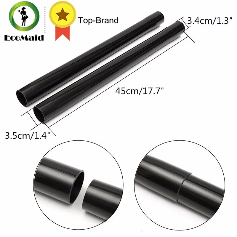 New Arrival 2pcs 45cm Plastic Black Vacuum Extension Wand Tube Wet Dry Vacuum Cleaner Floor Accessory Tool