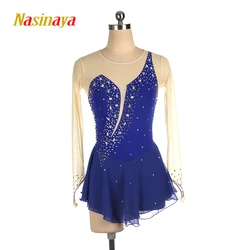 Figure Skating Dress Customized Competition Ice Skating Skirt for Girl Women Kids Gymnastics 16 colors Long Sleeve