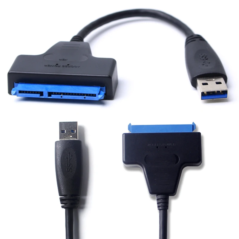 High Quality for 2.5'' SSD HDD External Hard Disk Drive Converter USB 3.0 to SATA iii 3 15Pin+7Pin 22Pin Adapter Cable OTG 20cm