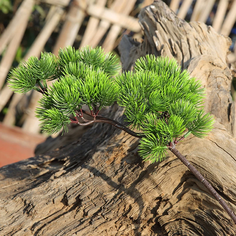 1 Pcs 42CM Artificial Plant Pine Branch Plastic Artificial Green Plants Fake Pine Branches For Home Office Deor Decorative Plant