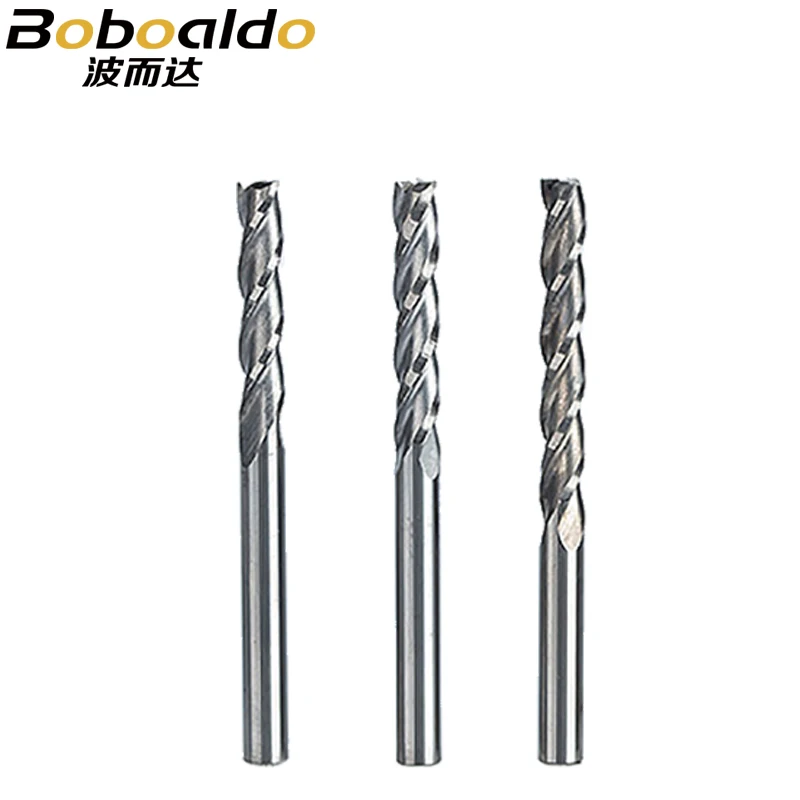 5pc/set 3.175mm 3 Flute Spiral Cutter Router Bits For Wood CNC End Mill Carbide Milling Cutter Tugster Steel Cutter