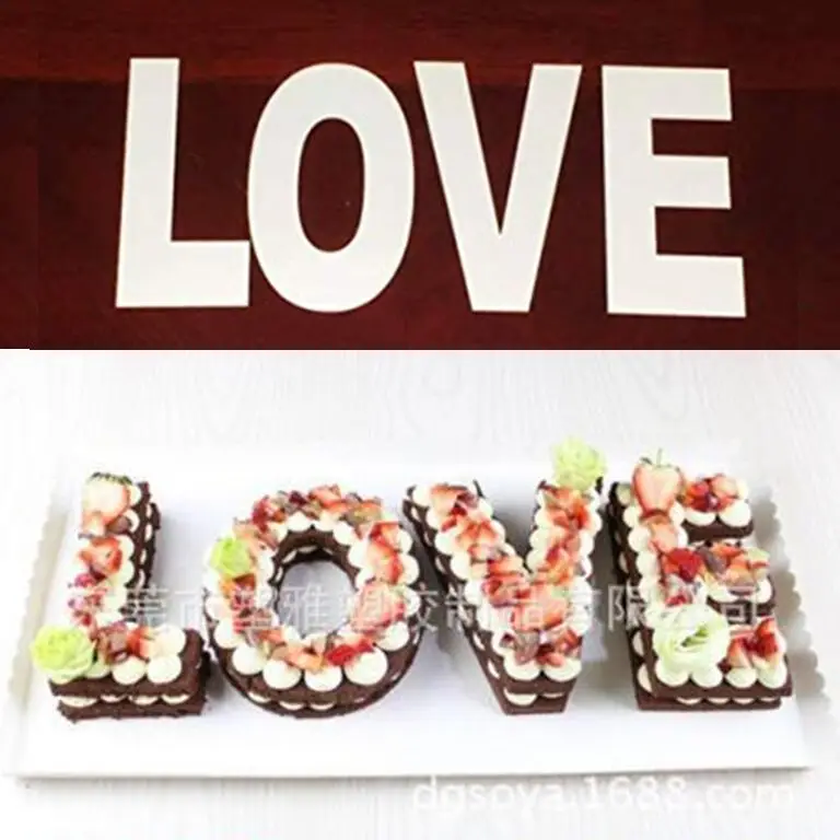 LOVE 4 Letters  Cake Mold Cake Decorating Tools Birthday Cake Design Bakeware Pastry Tools 4/6/8/10/12inch PET