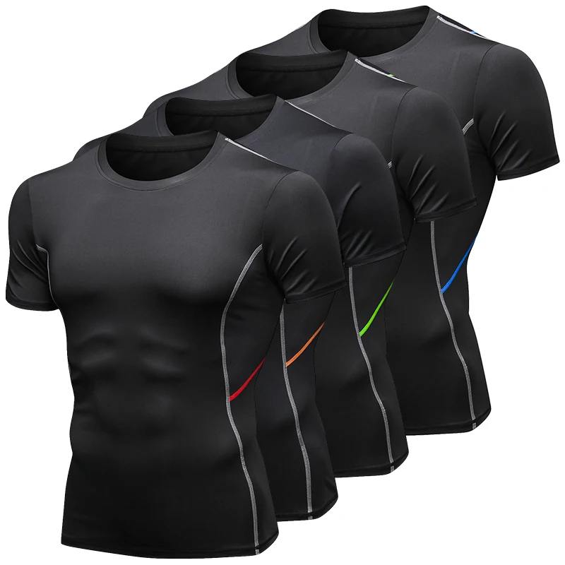 

2020 New Sports T-shirts Quick Dry Tight Fitness Men Running T Shirts Short Sleeve Gym Compression Shirt Men's Sportswear tshirt