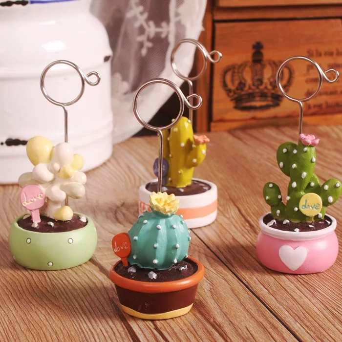 1 Piece Resin Kawaii Cactus Plants Photo Clip Note Clip Message Clip Business Card Clip Desktop Decorative Small Ornaments