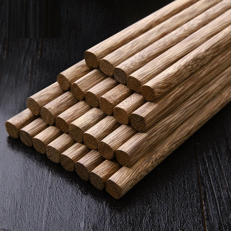 10 Pairs Chopsticks Natural Wood No Paint Japanese Style