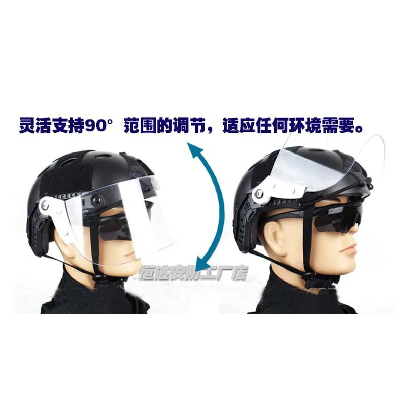 Outdoor Tactical Fast MICH AF Helmet Vintage Durable Windscreen Lens Guide Rail Connected Mask CS Face Protective lens