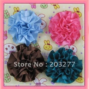 Wholesale - 36pcs/lot 12colors for your choose 6cm Satin ribbon  flowers Free Shipping