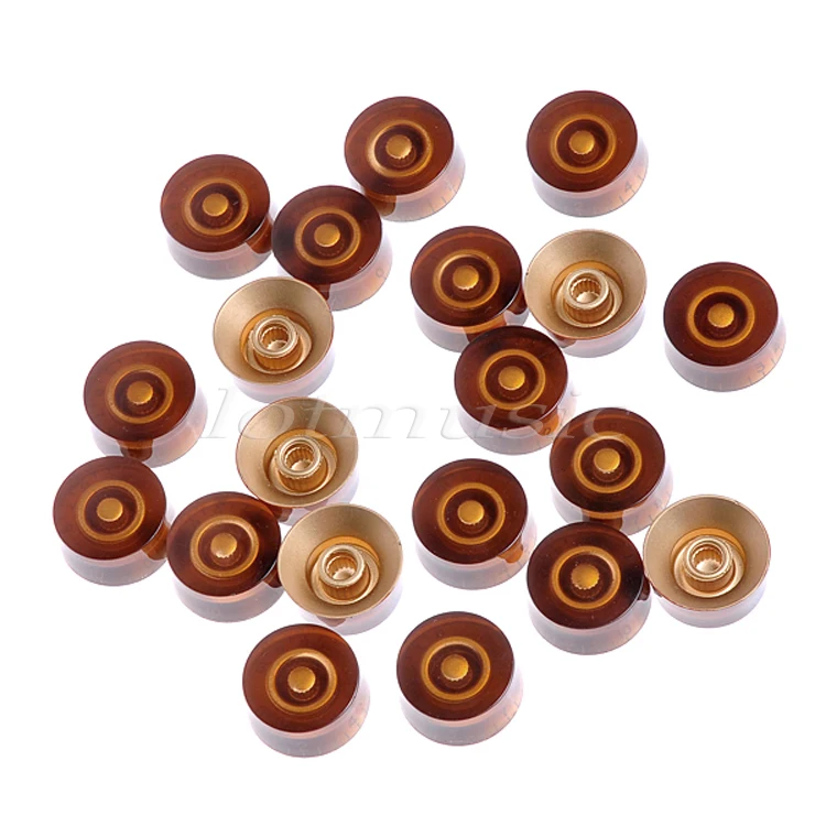 20pcs Guitar Speed Knob Amber Speed Knobs Splift Shat 6mm for Electric Guitar Replacement