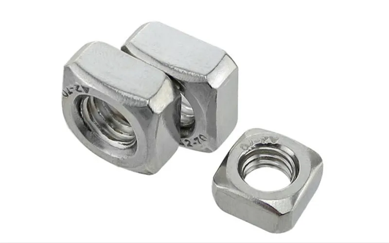 300pcs/Lot Metric Thread DIN557 M5 304 Stainless Steel A2 Square Nut Screw Nut Square Nuts Hardware Nut Free Shipping