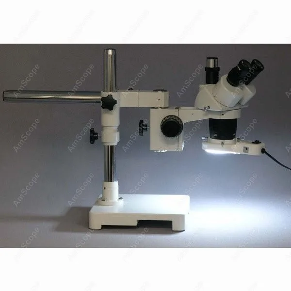 Boom Stand Trinocular Stereo Microscope--AmScope Supplies 10X & 30X Boom Stand Trinocular Stereo Microscope + Fluorescent Light