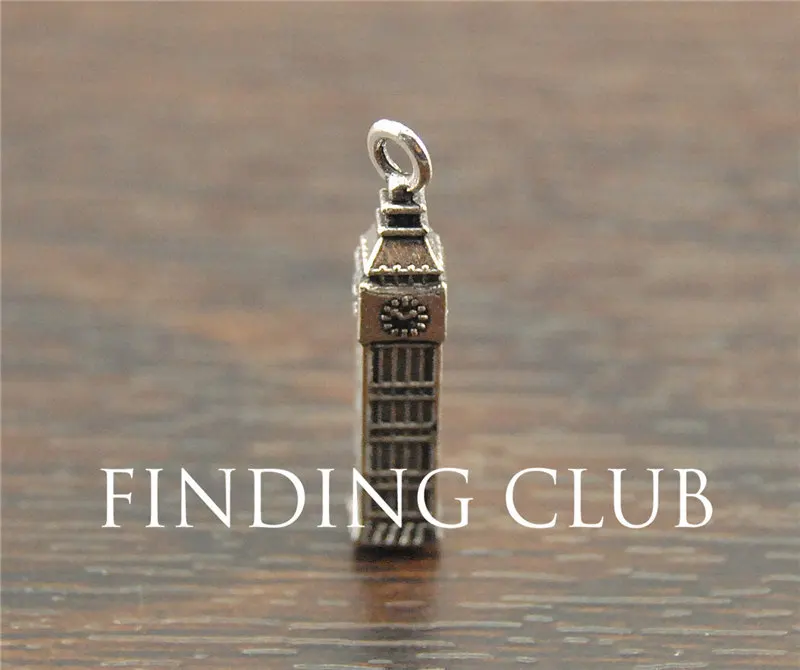 30 pcs Big Ben Charms, Tibetan Silver Color metal Charm Pendant Fabulous 3D DIY Metal Bracelet Necklace Jewelry Findings A1138