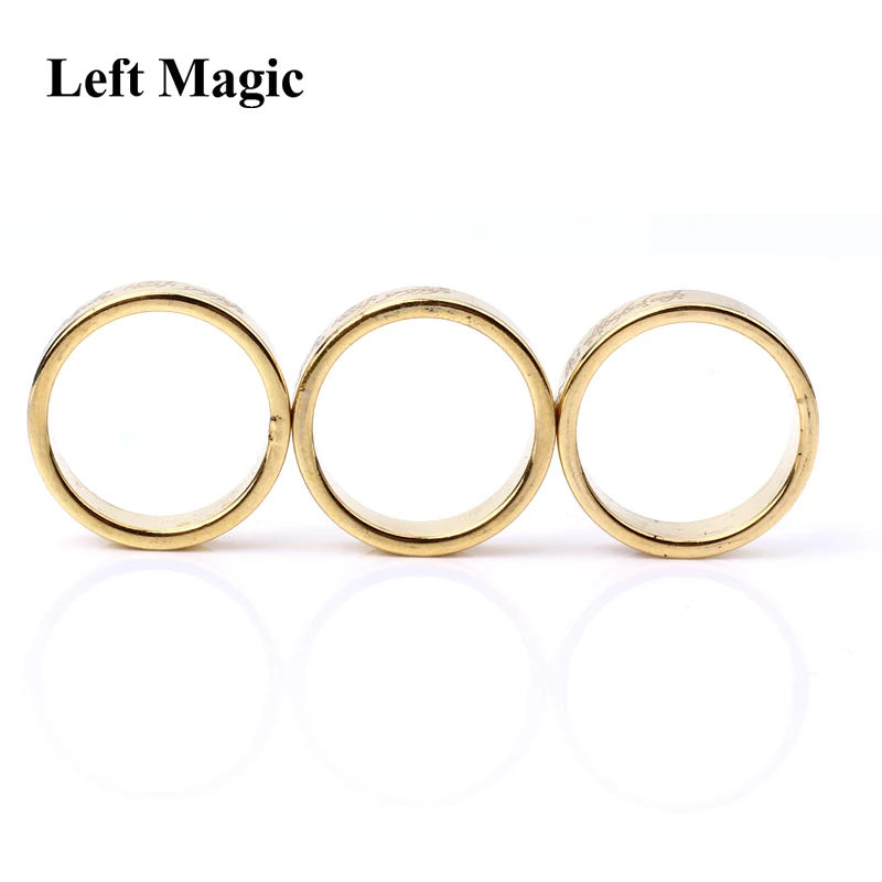 1 Pcs Gold PK Ring Lettering Magic Tricks Magnetic Ring 18mm/19mm/20mm Golden Strong Magnetic Magic Ring Magnet Finger magic