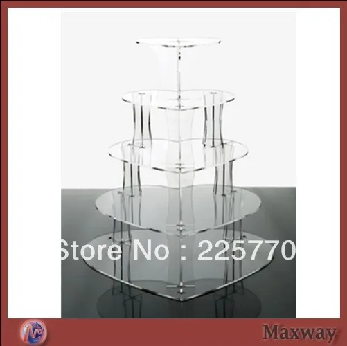 

5 Tier heart shaped acrylic wedding cupcake stand