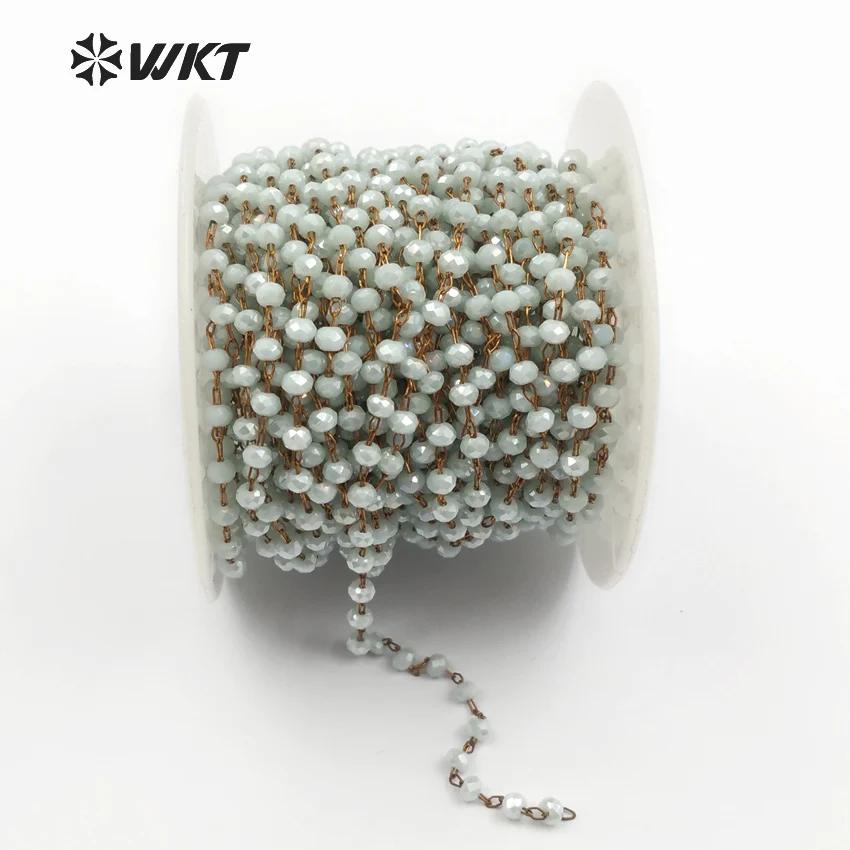 

WT-RBC047 Wholesale Custom Beautiful Blue Chain Natural White Stone High Qulaity Beads For Jewelry Finding