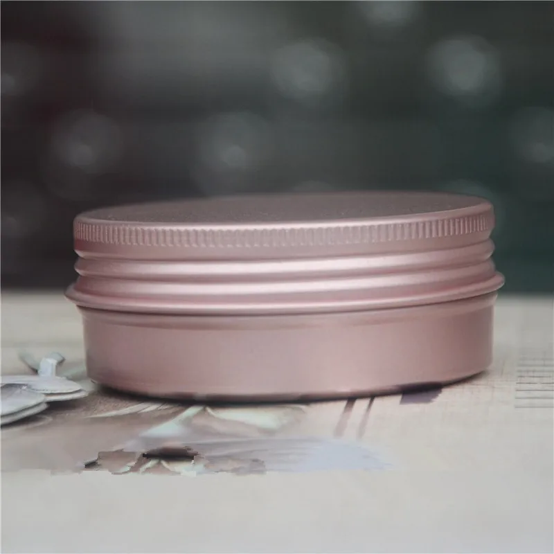 60G Rose Gold Aluminum Jars 60ml Empty Makeup Cream Lip Balm Face Foot Hair Mask Pots Tea Leaf Soap Case Containers 50pcs/lot