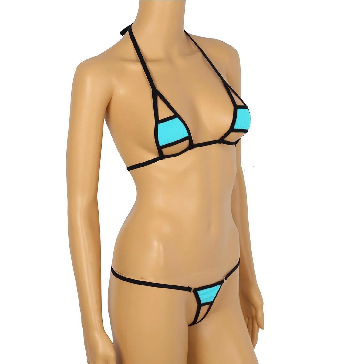 ผู้หญิงชุดชั้นในเซ็กซี่ชุด micro บิกินี่ 2020 mujer Halter คอ Self-tie Mini Micro บิกินี่ Bra Top กับ G-String Thong ชุดชั้นใน