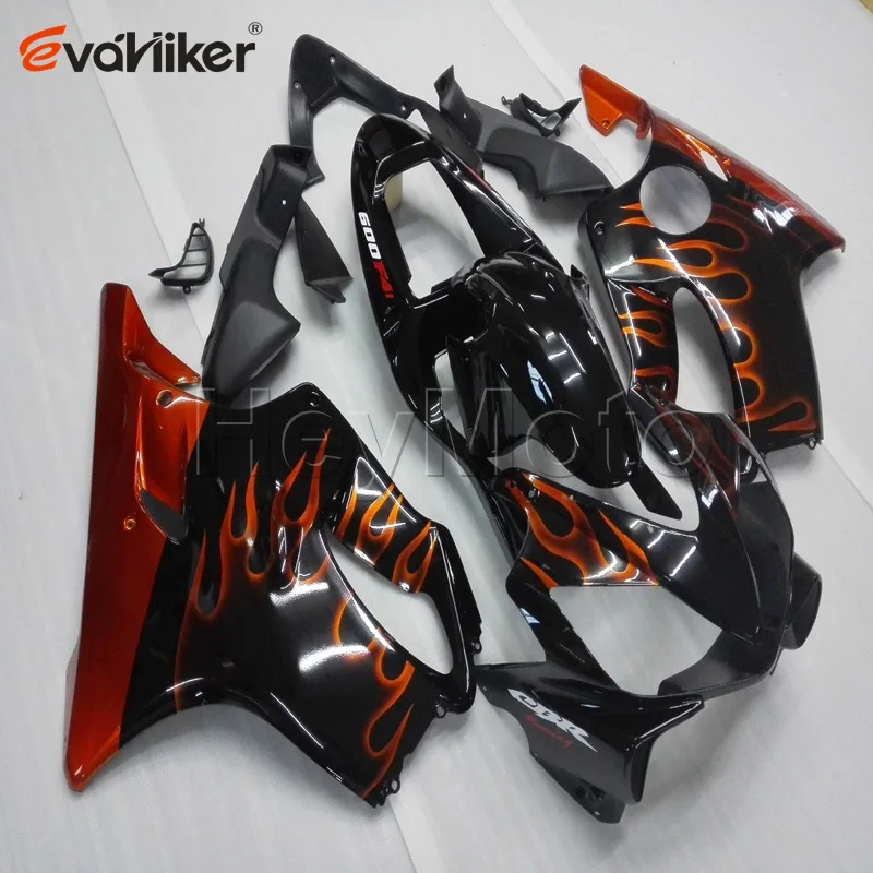 ABS fairing for CBR600F4i 2001 2002 2003 orange flames CBR 600 F4i 01 02 03 Injection mold motorcycle panels Body Kit