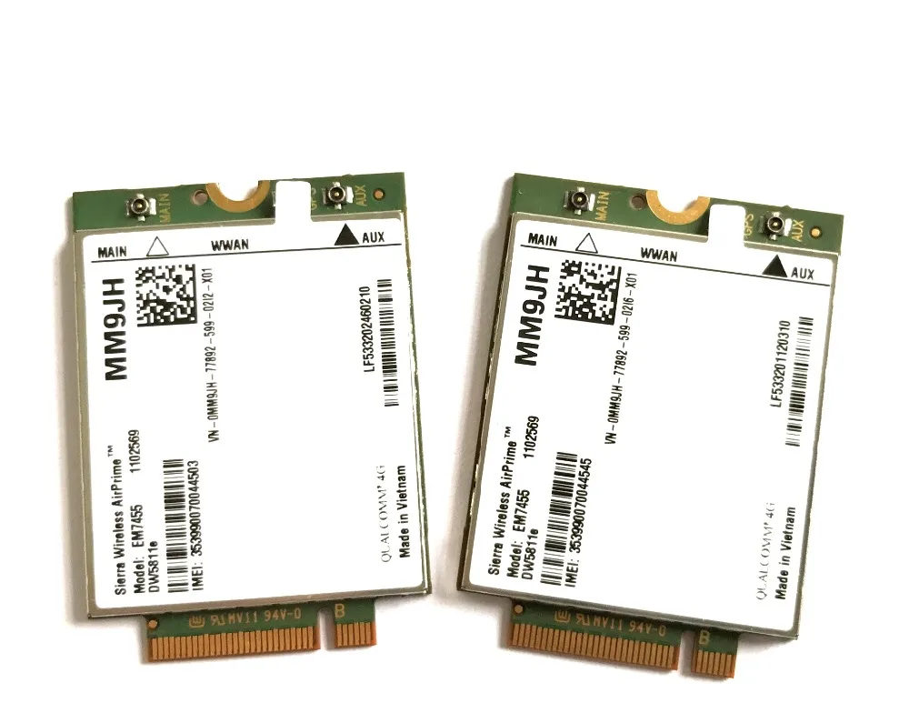 EM7455 DW5811e LTE-FDD módulo 4G Tarjeta 4G Cat6 para portátil Dell PN MM9JH