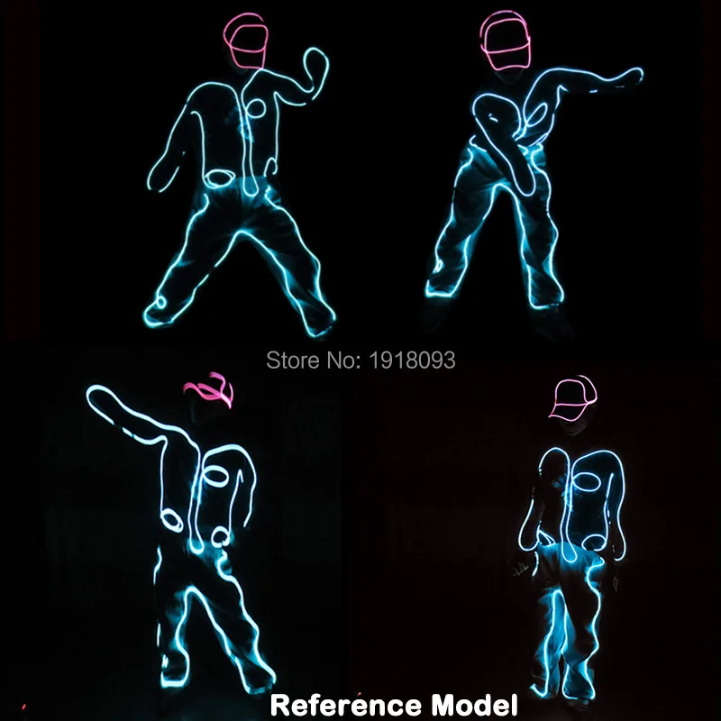 

Светящиеся неоновые танцевальные костюмы EL-Wire со светодиодной лентой для выступлений на сцене