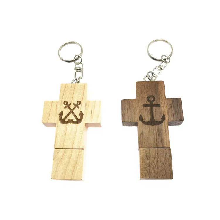 

(over 10 pcs free logo) wooden pendrive Wood Cross USB Flash Drive USB Momery 4GB 8GB 16GB 32GB 64GB Flash disk Crosses