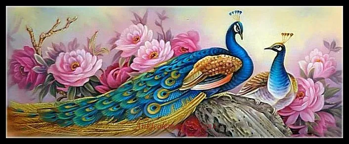 Needlework for embroidery DIY DMC High Quality - Counted Cross Stitch Kits 14 ct Oil painting - Peacocks 3