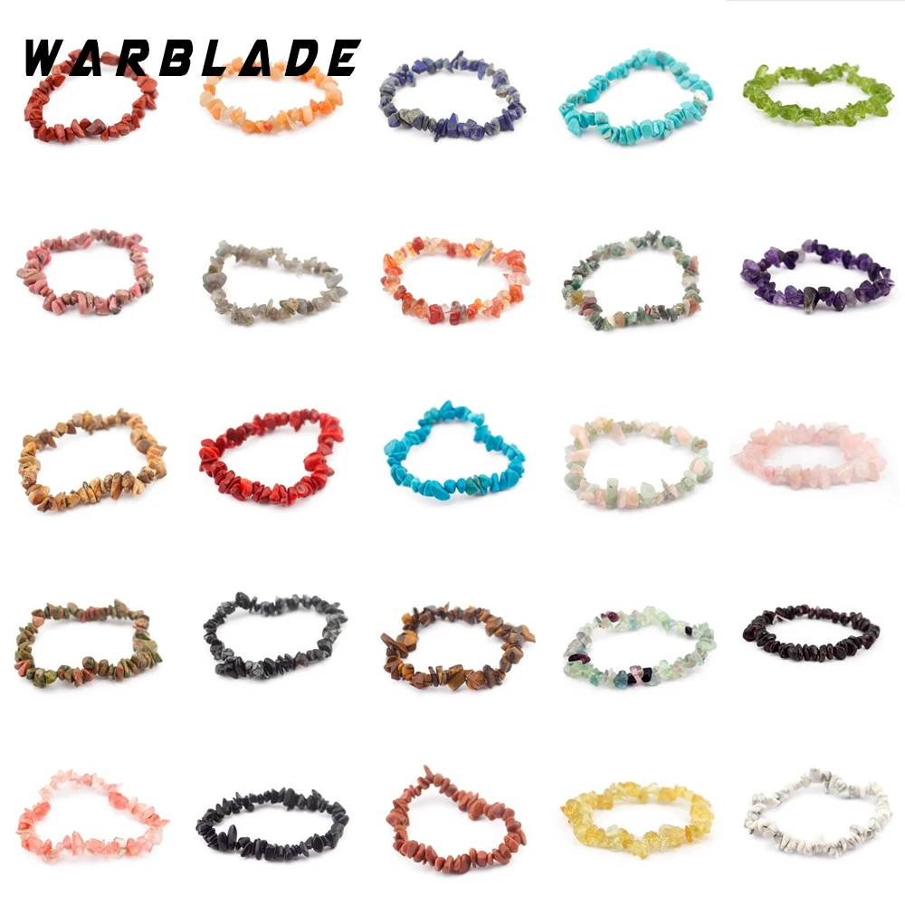 WarBLade 35 colori bracciale in pietra preziosa naturale per donna occhio di tigre cristallo quarzo Stretch Chip perline pepite bracciali