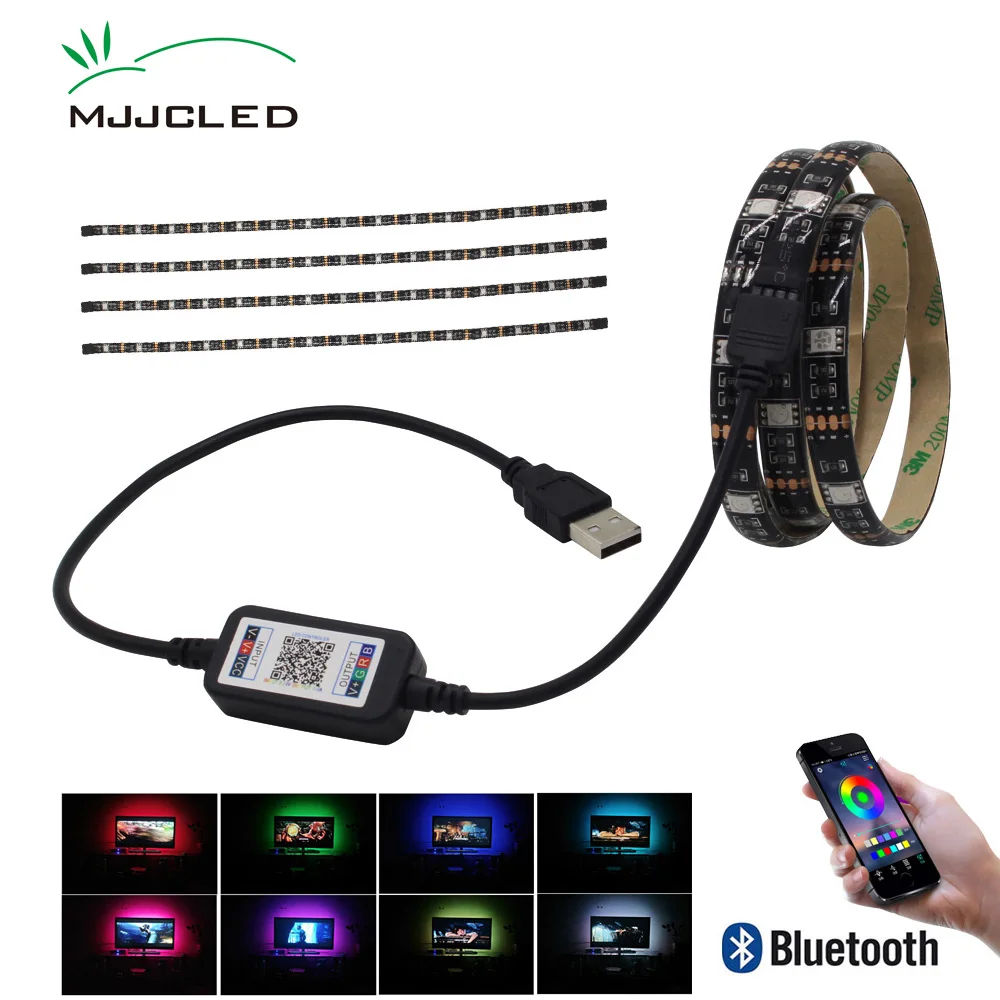 

TV Backlight USB RGB LED Strip Bluetooth 5V Tira LED Tape SMD 5050 Flexible Ribbon for TV Computer Bias Lighting