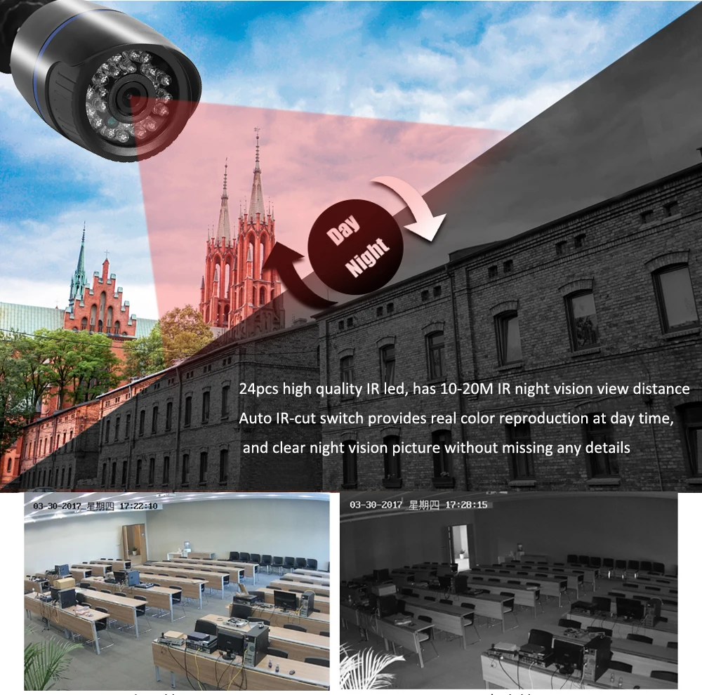 AZISHN كامل HD 4CH POE 1080P NVR 2.0mp 48 فولت PoE 1080P IP كاميرا HDMI نظام الدائرة التلفزيونية المغلقة المراقبة خارج/داخلي P2P البريد الإلكتروني إنذار الكمبيوتر والهاتف