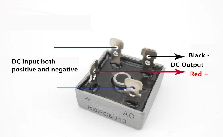 Rectifier bridge reverse polarity protection AC variable DC module 50A 1000V regardless of positive and negative module