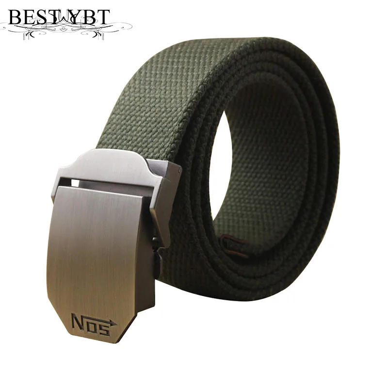 Best YBT Hot Male Tactical Belt Top Quality 4 mm Thick 3.8 cm Wide Casual Canvas Belt Outdoor For Men Automatic Buckle Belt