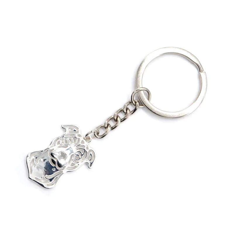 Jewelry Metal Dog Pendant Key Chains Women\'s Staffordshire Bull Terrier Key Chains