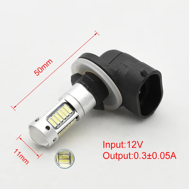 2X H27 881 Led Bulb For Cars H27W/2 H27W2 Auto Fog Light DRL 780Lm 12V 881 LED Bulbs Driving Daytime Running Light