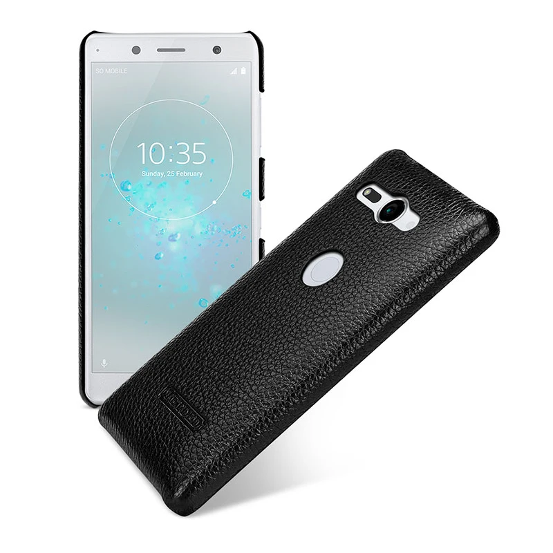 

Luxury Litchi Genuine Leather Back Case for Sony Xperia XZ2 Compact 5.0inch Cover Shell Fundas Skin Ultra-thin Phone capa