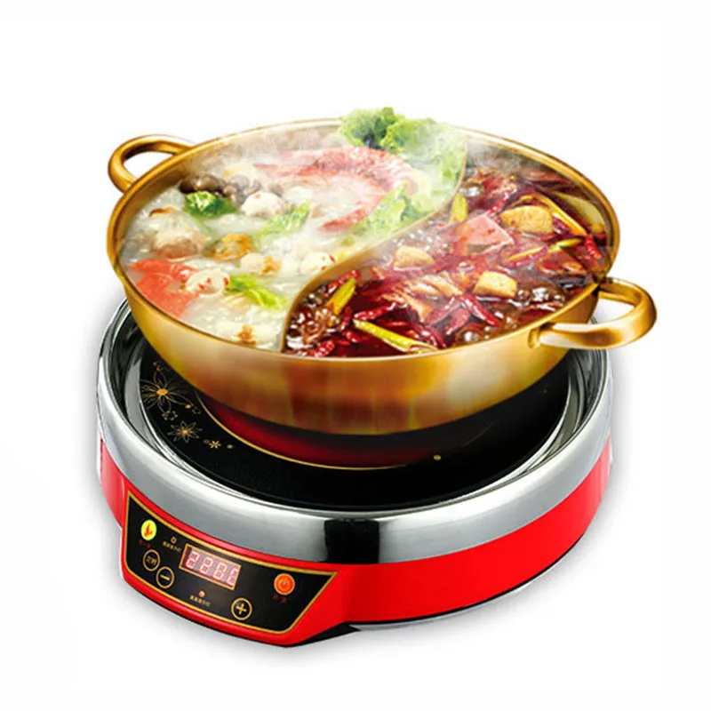 

Commercial Electric Hot Pot Push Button 220V/2200W Cooker Frying Multifunctional Induction Cooker