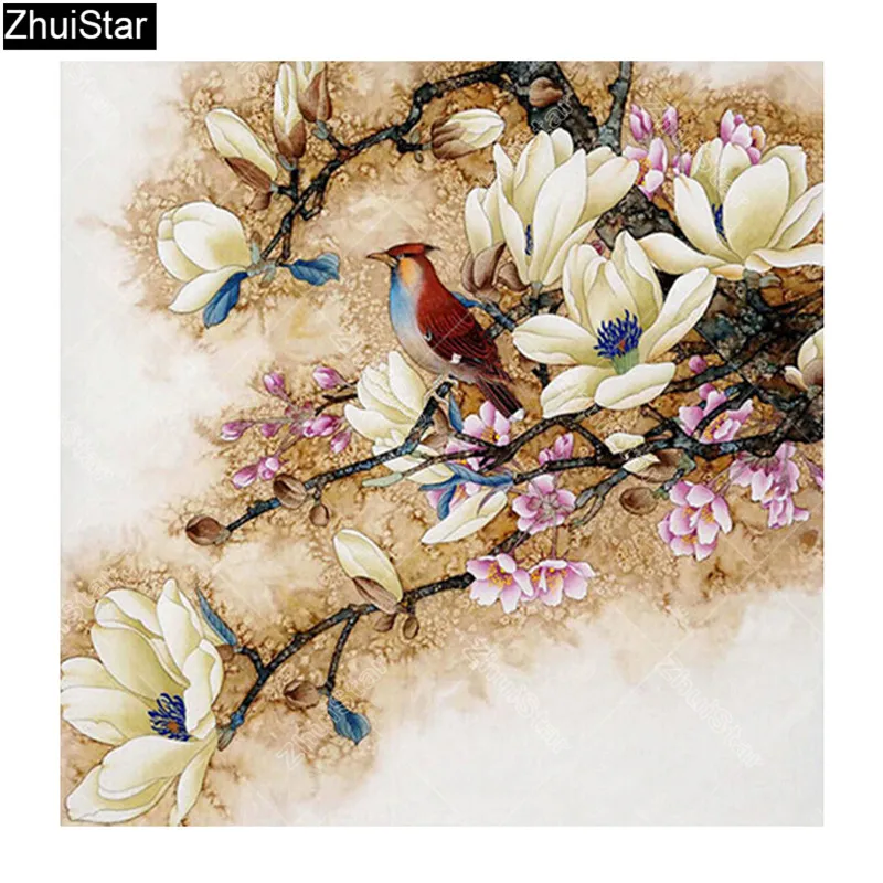 

5D DIY Diamond Painting Flowers Needlework Kit Diamond Embroidery Bird Full Square Rhinestones Cross Stitch Home Decor XY1