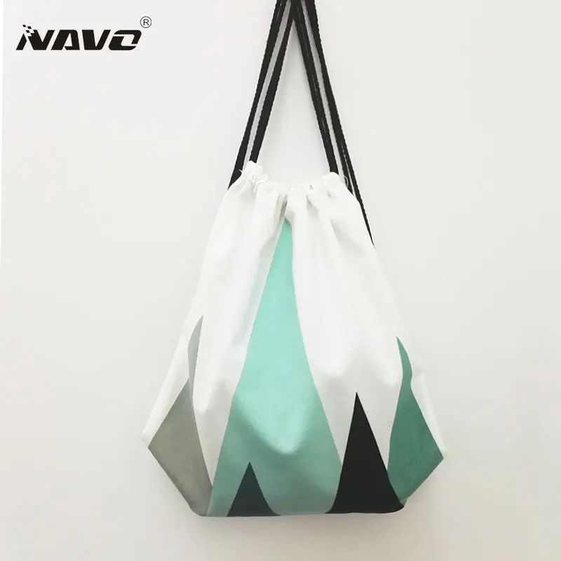 

Fresh Style Canvas Drawstring Backpack Fashion School Bagpack Bookbag Cotton Drawstring Shoe Bags Cinch Bag Mochila Feminina