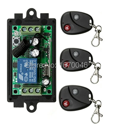 

New DC12V 1CH RF Wireless Remote Control Switch System Transmitter with Two-button Receiver Smart Home Switch window/Garage Door