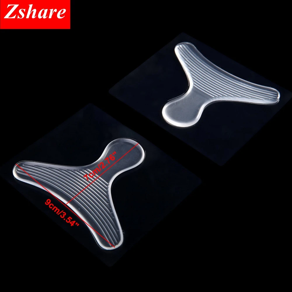 1Pair Silicone Soft Insert Heel Liner Grips T-type Thread High Heel Comfort Pads Feet Care Accessories