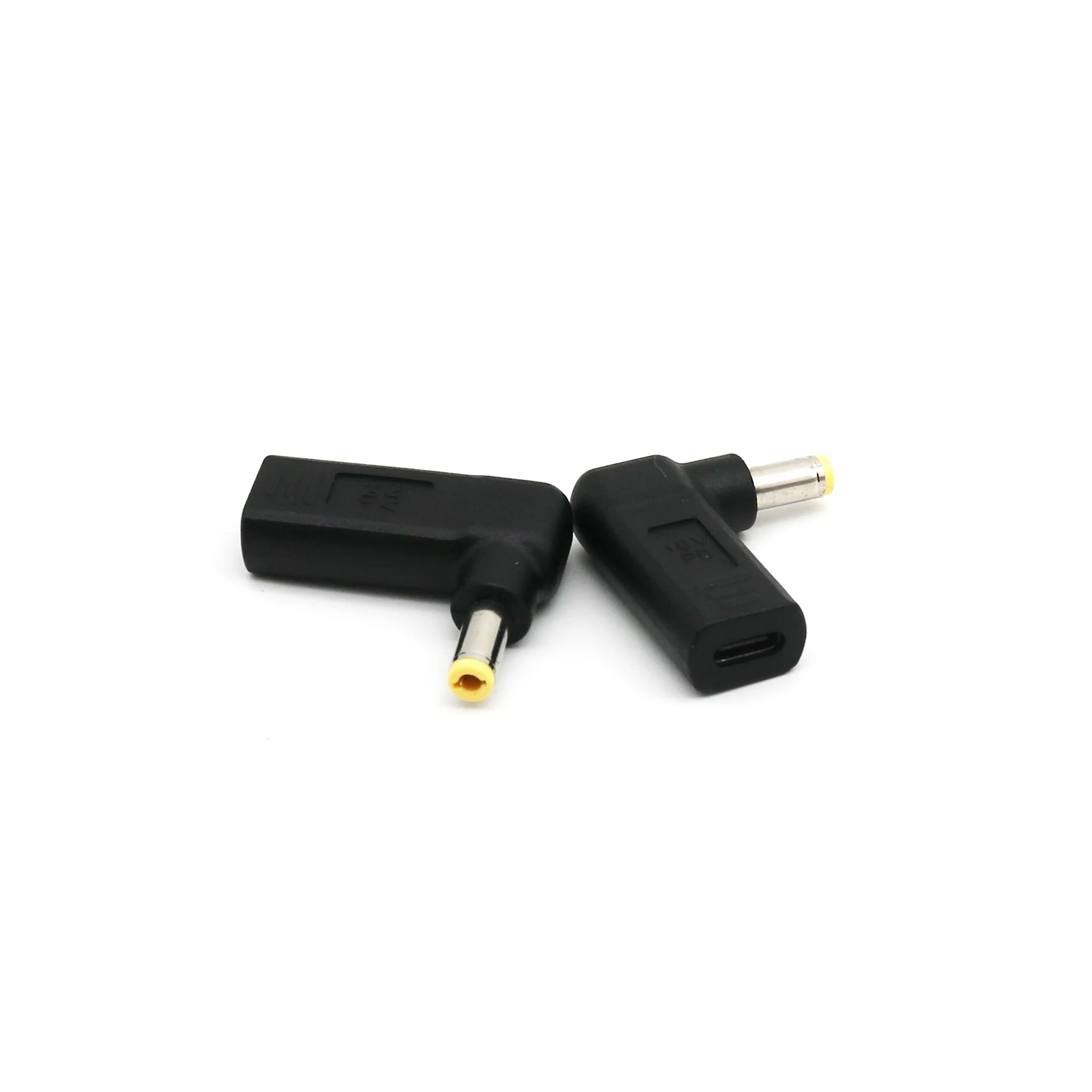 1x USB 3.1 Typ C Weibliche zu 5,5x2,1mm/5,5x2,5mm Männlichen Stecker Rechten Winkel DC power Stecker Adapter