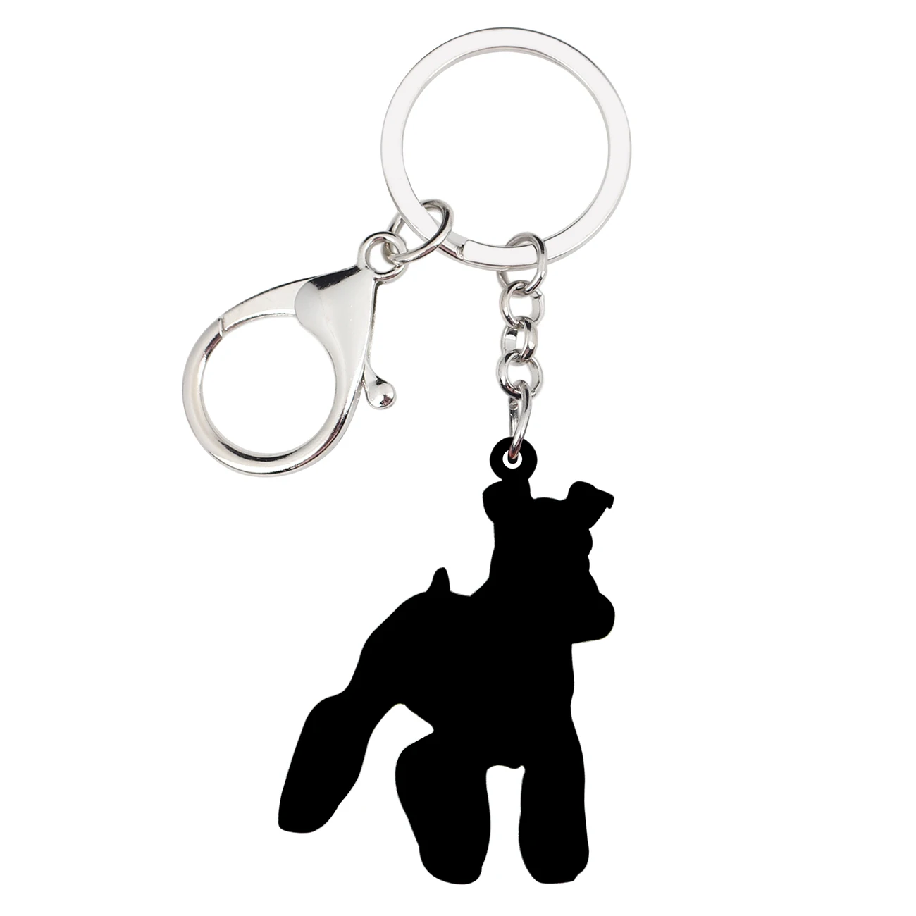 Bonsny Acrylic Cute Schnauzer Dog Key Chain Keychains Holder Rings Animal Jewelry For Women Girl Bag Car Pendant Gift Charms Hot