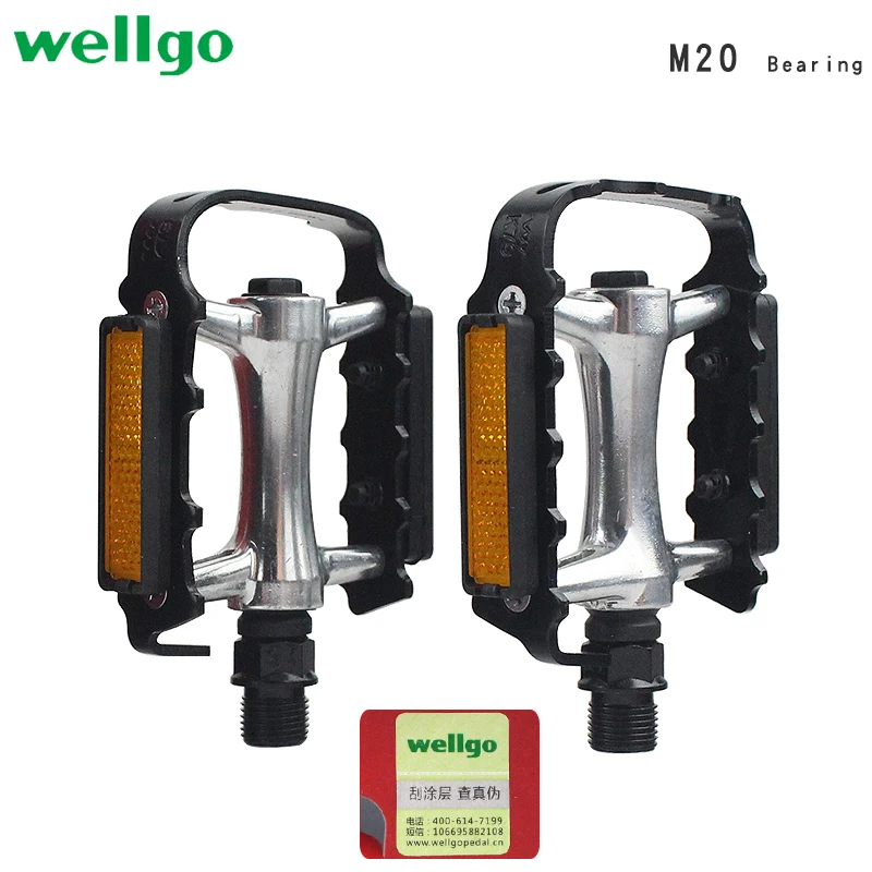 Wellgo M20 Mountain Bicycle Pedals Road Folding Bike Pedal Cycling Bearing Pedals with Anti-counterfeiting sign Bicycle Parts