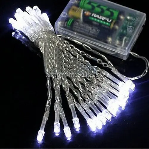 

5M 50LED AA Battery operated clear String Fairy Light night Lamp static on&Flash modes f/Xmas Christmas Wedding Party-WHITE