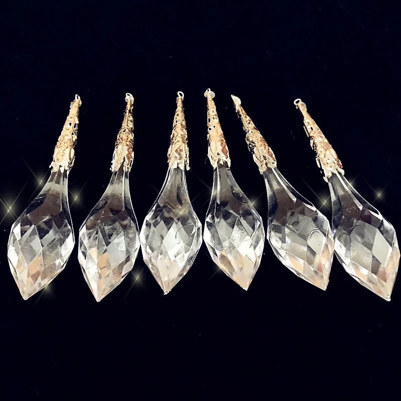 6pc/lot 10cm Acrylic Icicle Wedding Decoration Hanging Drop Christmas ornament Accessories Transparent Diamond