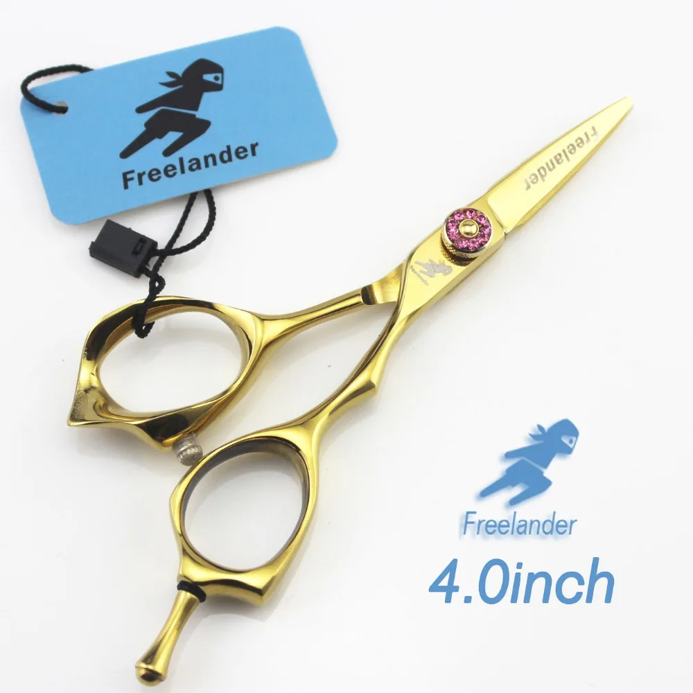 4.0in. Freelander golden colour Profissional Hairdressing Scissors Hair Cutting Scissors Set Barber Shears High Quality Salon