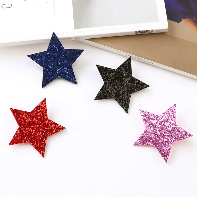 2pcs/set Cute Girls Glitter Big Star Hair Clips Kids Sequins Shiny Star Hairpins Handmade Barrette Girls Hair Accessories