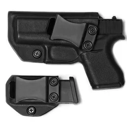 Glock 43 Kydex Holster Inside The Waistband IWB Magazine Carrier Mag Holder Concealed Carry 9mm G43 6 Round  Clip CCW Pouch