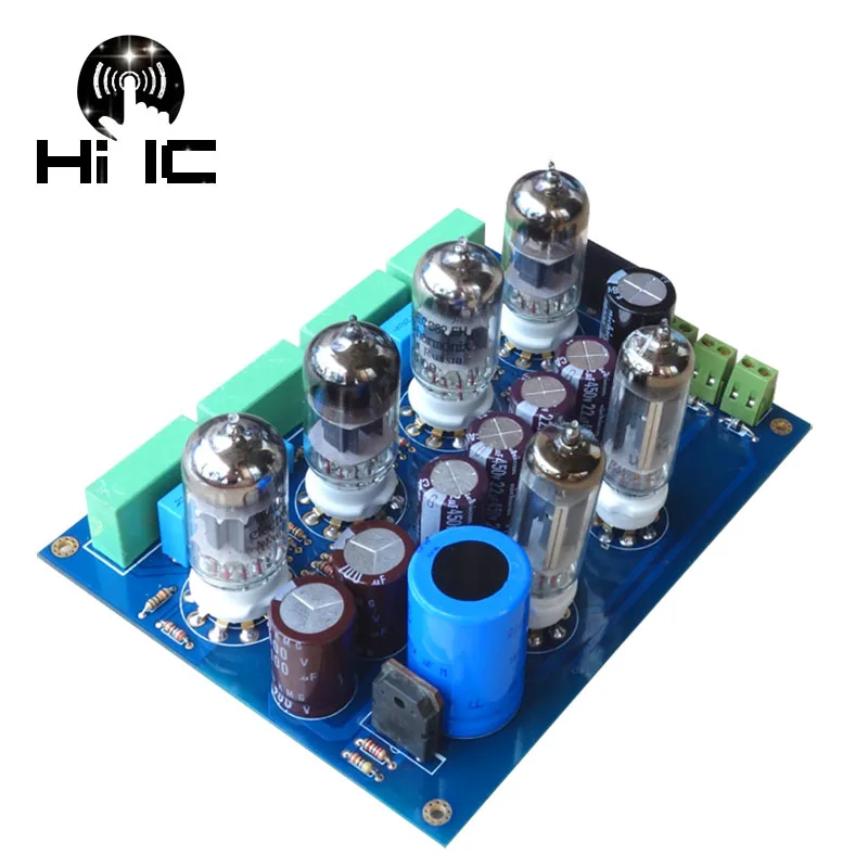 HiFi Tube Amplifiers Audio board Amplificador Pre-Amp Audio Mixer 6Z4*2+ 12AU7*2+12AX7*2 Valve Preamp Bile Buffer